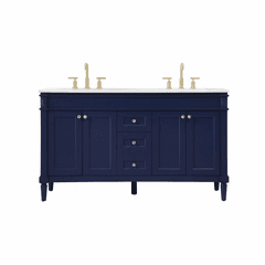 Elegant Bennett 60" double bathroom Vanity - Blue - VF31860DBL