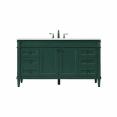 Elegant Bennett 60" double bathroom Vanity - Green - VF31860DGN