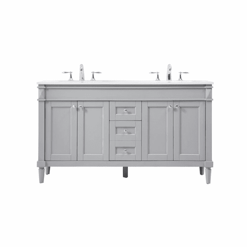 Elegant Bennett 60" double bathroom Vanity - Grey - VF31860DGR