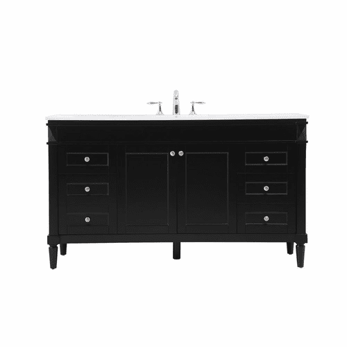 Elegant Bennett 60" Single Bathroom Vanity - Black - VF31860BK