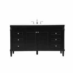 Elegant Bennett 60" Single Bathroom Vanity - Black - VF31860BK