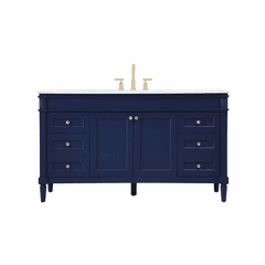 Elegant Bennett 60" Single Bathroom Vanity - Blue - VF31860BL