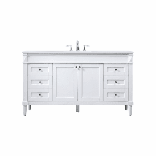 Elegant Bennett 60" Single Bathroom Vanity - White - VF31860WH
