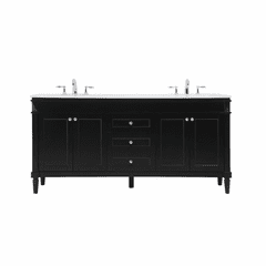 Elegant Bennett 72" double bathroom Vanity - Black - VF31872DBK