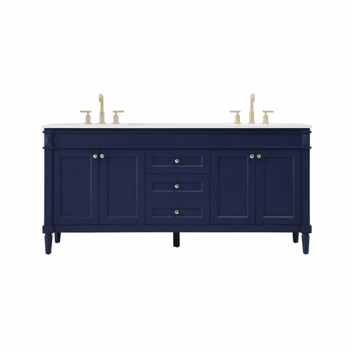 Elegant Bennett 72" double bathroom Vanity - Blue - VF31872DBL