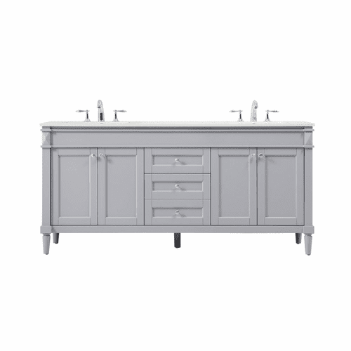 Elegant Bennett 72" double bathroom Vanity - Grey - VF31872DGR