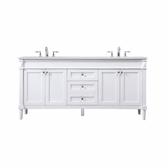 Elegant Bennett 72" double bathroom Vanity - White - VF31872DWH