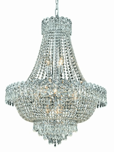 Elegant Century 12-LT Chrome Chandelier Clear Royal Cut Crystal - V1900D24C/RC