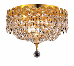 Elegant Century 3-LT Gold Flush Mount Clear Royal Cut Crystal - V1900F10G/RC