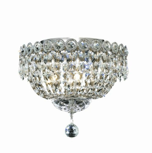Elegant Century 4-LT Chrome Flush Mount Clear Royal Cut Crystal - V1900F12C/RC