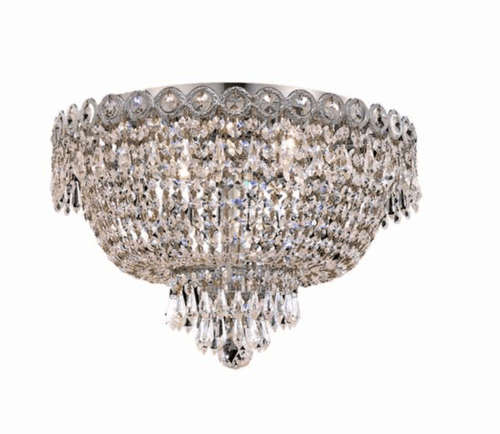 Elegant Century 4-LT Chrome Flush Mount Clear Royal Cut Crystal - V1900F16C/RC
