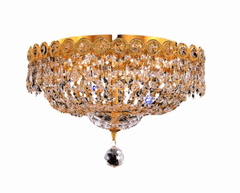 Elegant Century 4-LT Gold Flush Mount Clear Royal Cut Crystal - V1900F14G/RC