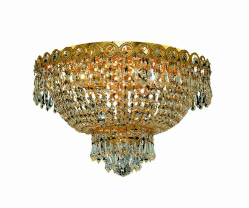 Elegant Century 4-LT Gold Flush Mount Clear Royal Cut Crystal - V1900F16G/RC