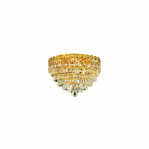 Elegant Century 4-LT Gold Flush Mount Clear Royal Cut Crystal - V1902F14G/RC