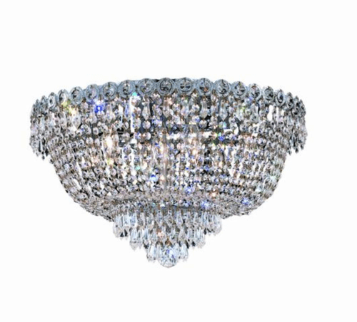 Elegant Century 9-LT Chrome Flush Mount Clear Royal Cut Crystal - V1900F20C/RC