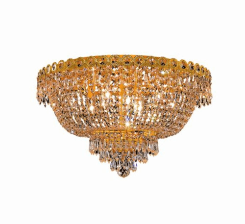 Elegant Century 9-LT Gold Flush Mount Clear Royal Cut Crystal - V1900F20G/RC