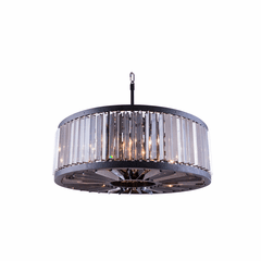 Elegant Chelsea 10-LT Matte Black Chandelier Silver Shade Royal Cut Crystal - 1203D35MB-SS/RC