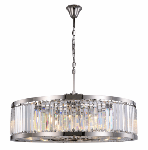 Elegant Chelsea 10-LT Polished Nickel Chandelier Clear Royal Cut Crystal - 1233G43PN/RC