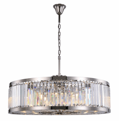 Elegant Chelsea 10-LT Polished Nickel Chandelier Clear Royal Cut Crystal - 1233G43PN/RC