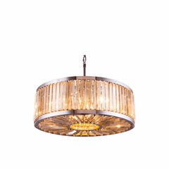 Elegant Chelsea 10-LT Polished Nickel Chandelier Golden Teak Royal Cut Crystal - 1203D35PN-GT/RC