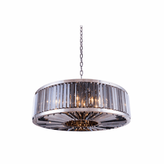 Elegant Chelsea 10-LT Polished Nickel Chandelier Silver Shade Royal Cut Crystal - 1203G43PN-SS/RC