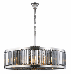 Elegant Chelsea 10-LT Polished Nickel Chandelier Silver Shade Royal Cut Crystal - 1233G43PN-SS/RC Elegant Chelsea 10-LT Polished Nickel Chandelier Silver Shade Royal Cut Crystal - 1233G43PN-SS/RC