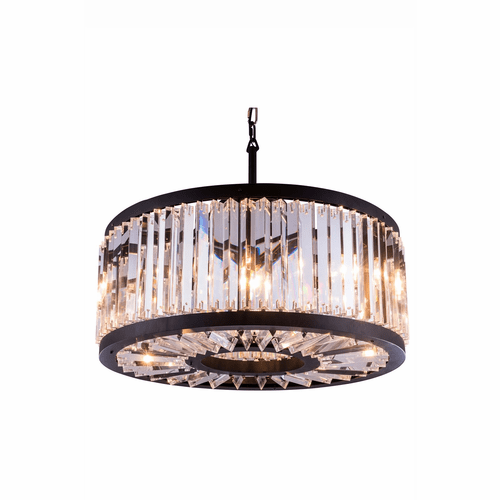Elegant Chelsea 8-LT Matte Black Chandelier Clear Royal Cut Crystal - 1203D28MB/RC