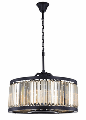 Elegant Chelsea 8-LT Matte Black Chandelier Golden Teak Royal Cut Crystal - 1233D28MB-GT/RC Elegant Chelsea 8-LT Matte Black Chandelier Golden Teak Royal Cut Crystal - 1233D28MB-GT/RC