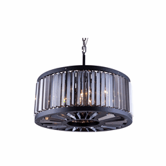 Elegant Chelsea 8-LT Matte Black Chandelier Silver Shade Royal Cut Crystal - 1203D28MB-SS/RC