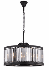 Elegant Chelsea 8-LT Matte Black Chandelier Silver Shade Royal Cut Crystal - 1233D28MB-SS/RC Elegant Chelsea 8-LT Matte Black Chandelier Silver Shade Royal Cut Crystal - 1233D28MB-SS/RC