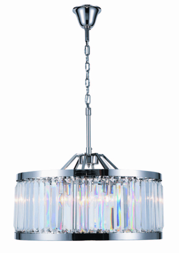 Elegant Chelsea 8-LT Polished Nickel Chandelier Clear Royal Cut Crystal - 1233D28PN/RC