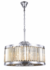 Elegant Chelsea 8-LT Polished Nickel Chandelier Golden Teak Royal Cut Crystal - 1233D28PN-GT/RC
