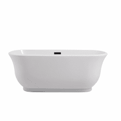 Elegant Coralie 59" Soaking Bathtub - Glossy White - BT10259GW