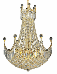 Elegant Corona 18-LT Gold Chandelier Clear Royal Cut Crystal - V8949D24G/RC