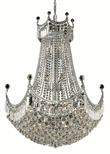 Elegant Corona 24-LT Chrome Chandelier Clear Royal Cut Crystal - V8949D30C/RC