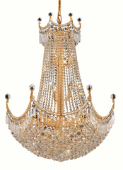 Elegant Corona 24-LT Gold Chandelier Clear Royal Cut Crystal - V8949D30G/RC