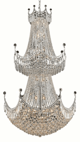 Elegant Corona 36-LT Chrome Chandelier Clear Royal Cut Crystal - V8949G36C/RC