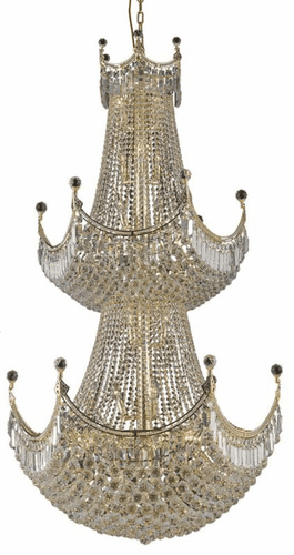 Elegant Corona 36-LT Gold Chandelier Clear Royal Cut Crystal - V8949G36G/RC