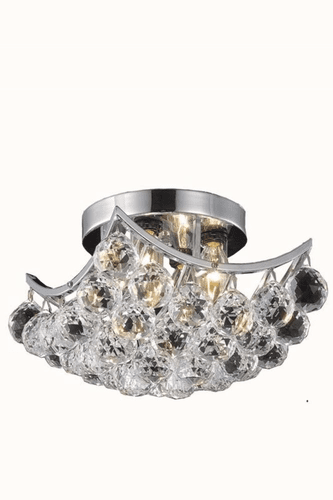 Elegant Corona 4-LT Chrome Flush Mount Clear Royal Cut Crystal - V9800F10C/RC