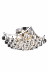 Elegant Corona 4-LT Chrome Flush Mount Clear Royal Cut Crystal - V9800F12C/RC