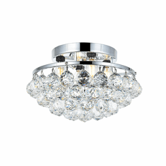 Elegant Corona 4-LT Chrome Flush Mount Clear Royal Cut Crystal - V9805F14C/RC