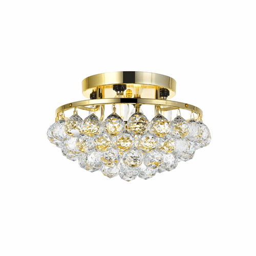 Elegant Corona 4-LT Chrome Flush Mount Clear Royal Cut Crystal - V9805F14G/RC