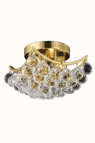 Elegant Corona 4-LT Gold Flush Mount Clear Royal Cut Crystal - V9800F10G/RC