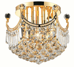 Elegant Corona 6-LT Gold Flush Mount Clear Royal Cut Crystal - V8949F16G/RC