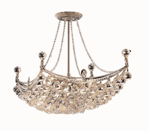 Elegant Corona 8-LT Chrome Chandelier Clear Royal Cut Crystal - V9800D28C/RC