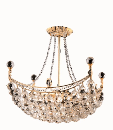 Elegant Corona 8-LT Gold Chandelier Clear Royal Cut Crystal - V9800D20G/RC