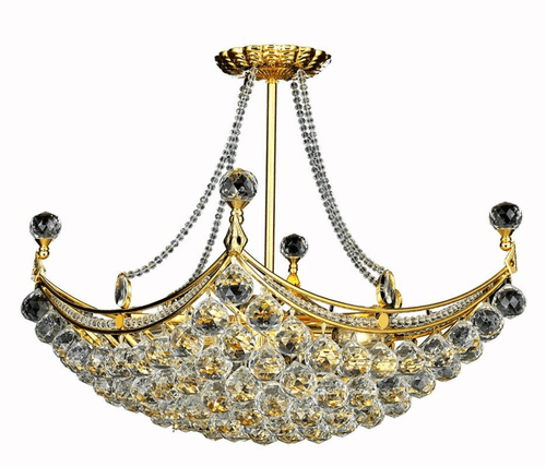 Elegant Corona 8-LT Gold Chandelier Clear Royal Cut Crystal - V9800D28G/RC