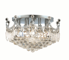 Elegant Corona 9-LT Chrome Flush Mount Clear Royal Cut Crystal - V8949F20C/RC