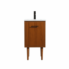 Elegant Cyrus 18" Single Bathroom Vanity - Teak - VF48018MTK