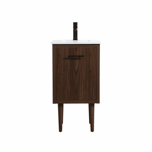 Elegant Cyrus 18" Single Bathroom Vanity - Walnut - VF48018MWT